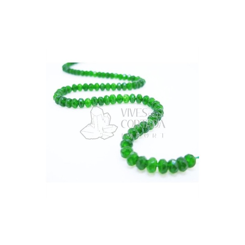 Hilo de Jade Verde disco facetado 6x4mm