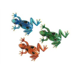 Set 3 Figuras Ranas Pared Colores 24 cm