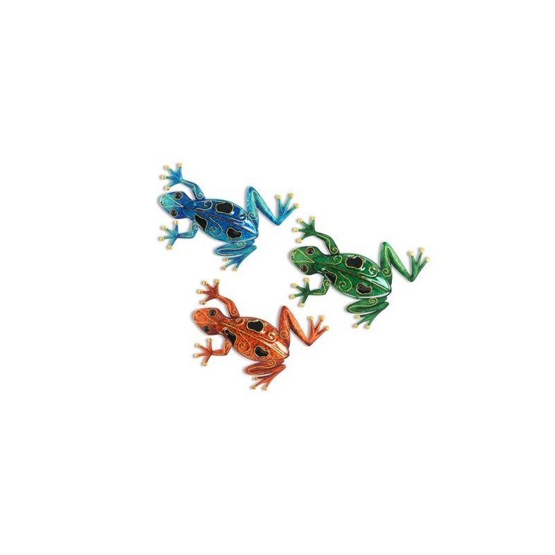 Set 3 Figuras Ranas Pared Colores 24 cm