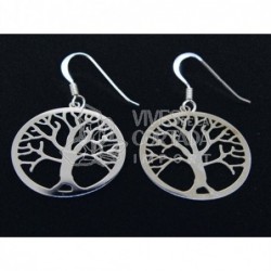 Pendientes en Plata de Ley 925. Modelo: Árbol de la Vida N? 2.