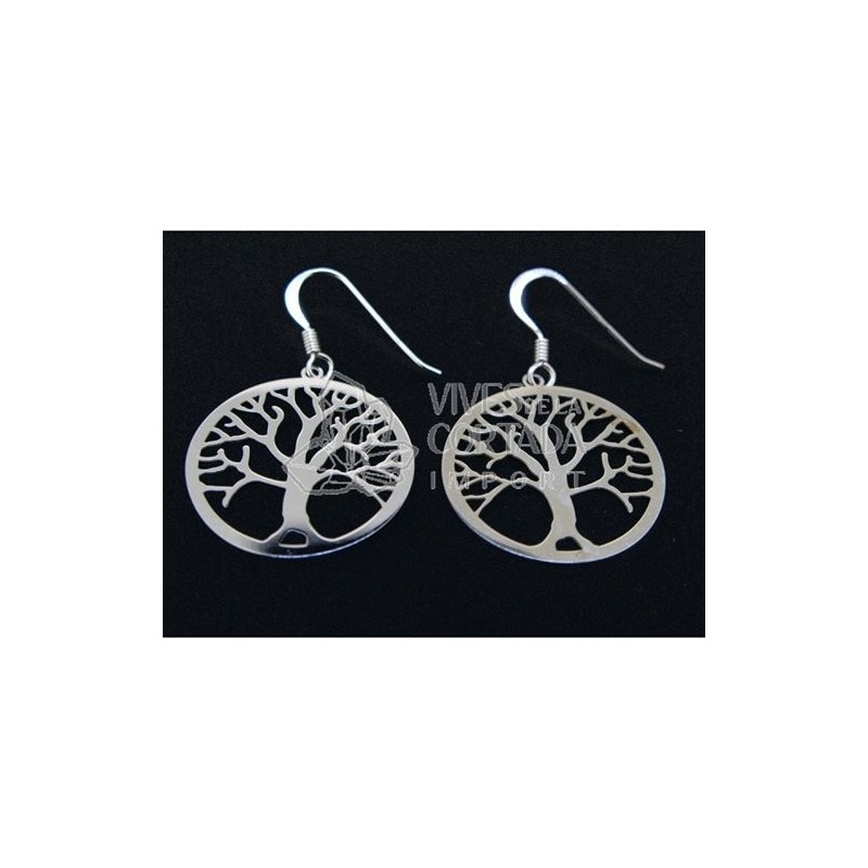 Pendientes en Plata de Ley 925. Modelo: Árbol de la Vida N? 2.
