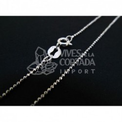 Cadena en Plata de Ley 925. Modelo: Bola Facetada (C66). Medidas Aproximadas: Grosor 1mm. - Longitud 40cm.