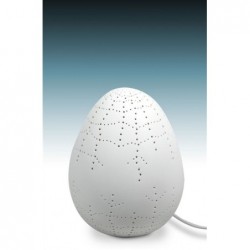 Lampara Huevo Peque?a Ceramica Blanca 24 cm