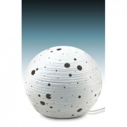 Lampara Redonda Grande Ceramica Blanca 27 cm