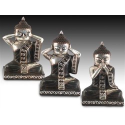 Set 3 Figuras Buda Sentados 25 cm