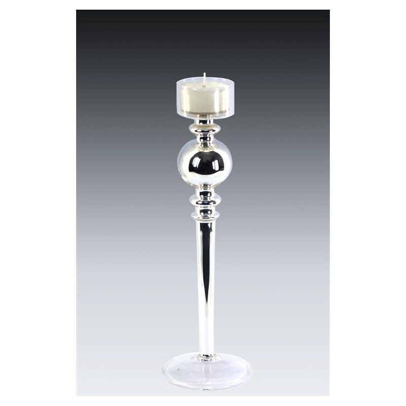 Candelabro Bolas con Cirio 24 cm