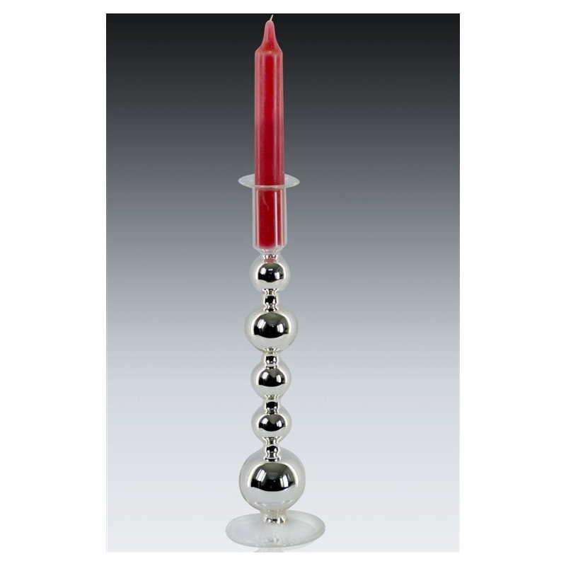 Candelabro Bolas con Cirio 27 cm