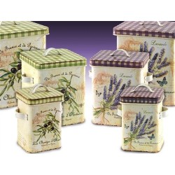 Caja x6  Retro Lavanda Metal 30 cm