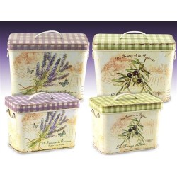 Caja x4 Retro Lavanda Metal 27 cm