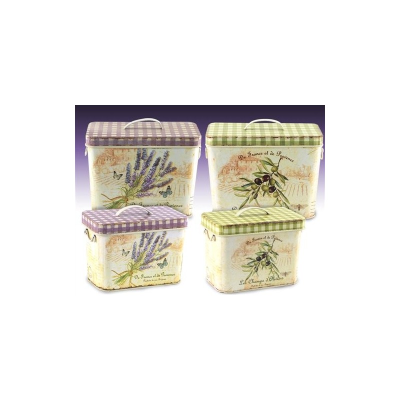 Caja x4 Retro Lavanda Metal 27 cm