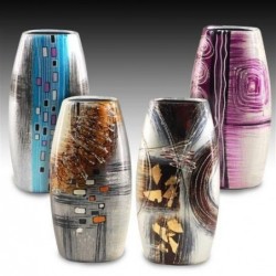 Jarrones x4 Colores Cristal Decorado 35 cm