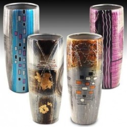 Jarrones x4 Colores Cristal Decorado 35 cm