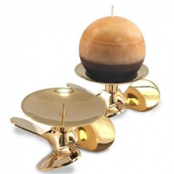 Candelabro Laton Helice Sin Vela 11 cm