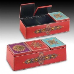 Caja Multiusos 3 Cajones Roja 24 cm