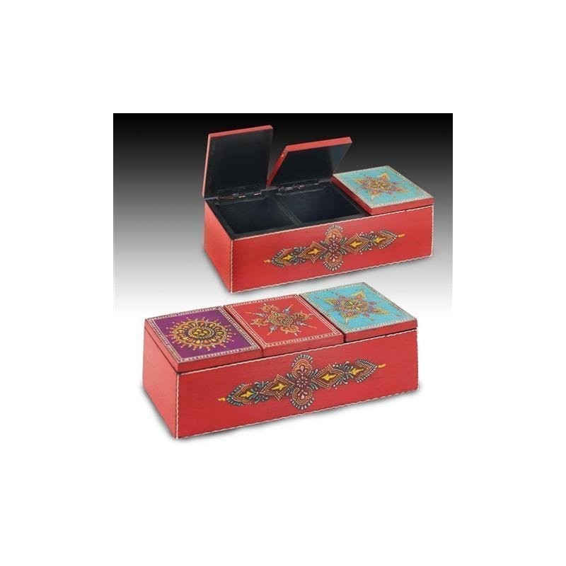 Caja Multiusos 3 Cajones Roja 24 cm