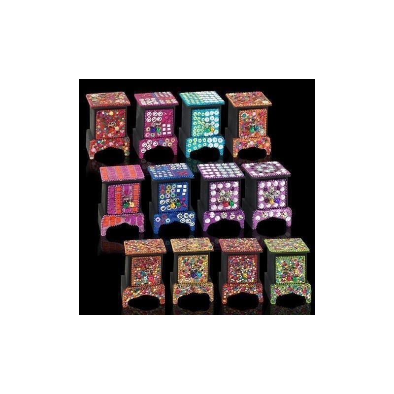 Cajita x12 Indias con bandeja Colores 8 cm