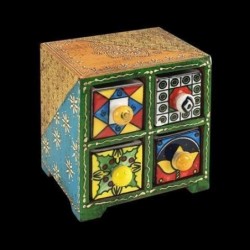 Especiero Madera 4 Cajones Colores 15 cm