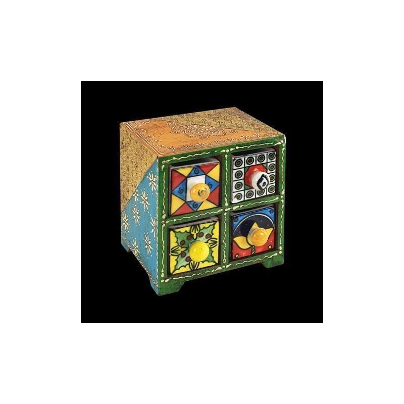 Especiero Madera 4 Cajones Colores 15 cm