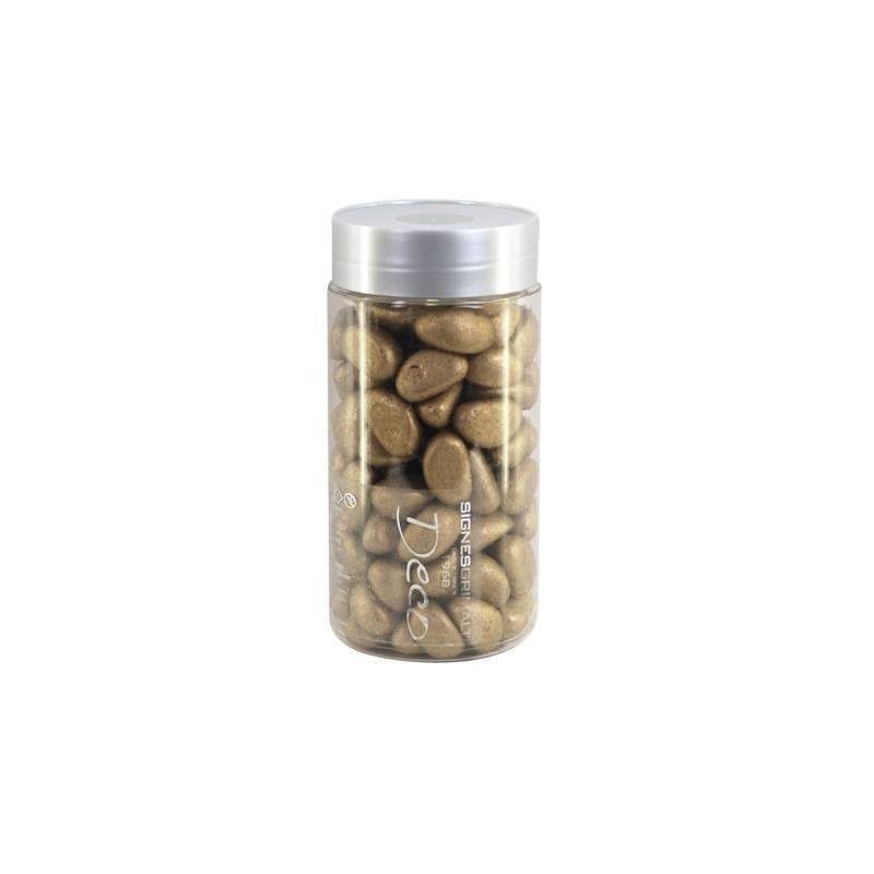 Bote Trozos De Vidrio Decorativos Dorado