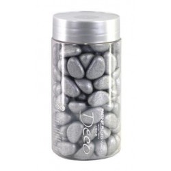Bote Trozos De Vidrio Decorativos Plateado
