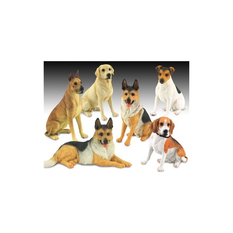 Set 6 Figuritas Resina Perros Razas 22 cm
