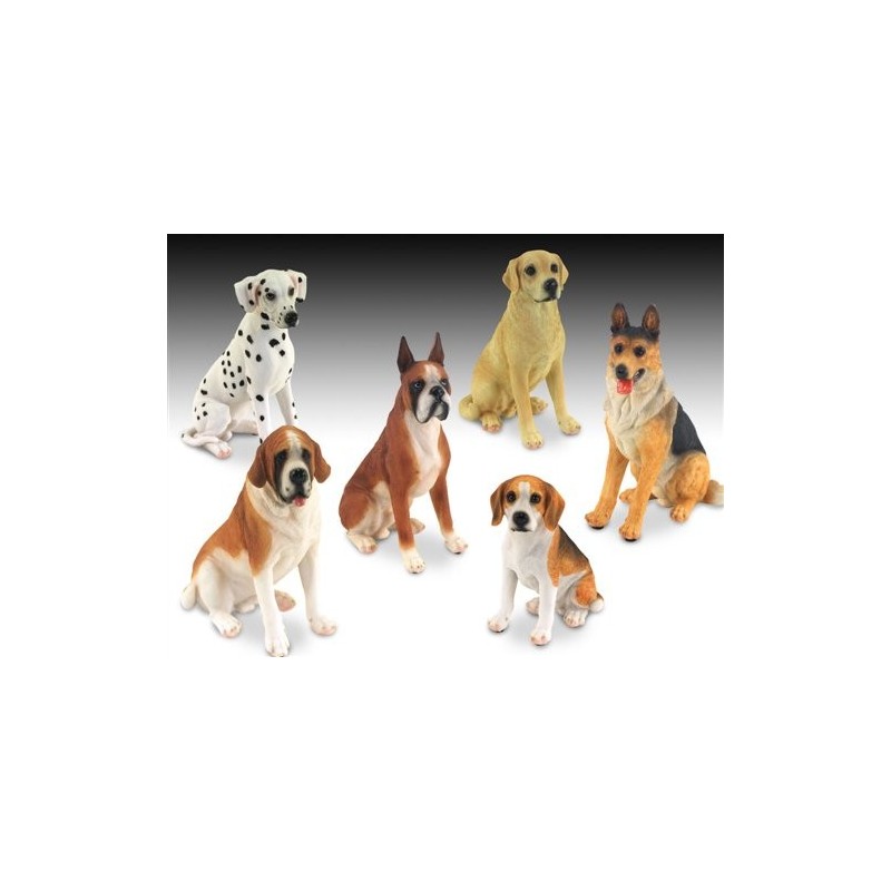 Set 6 Figuritas Resina Perros Razas 14 cm