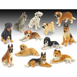 Set 6 Figuritas Resina Perros Razas 10 cm