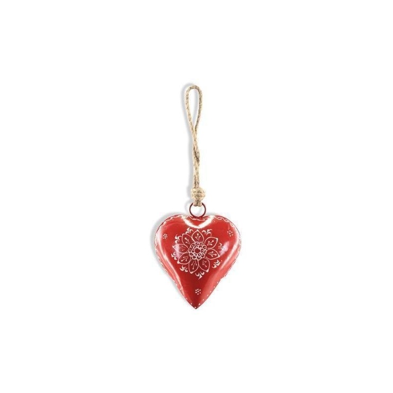 Corazon Navide?o Colgante Rojo 12 cm