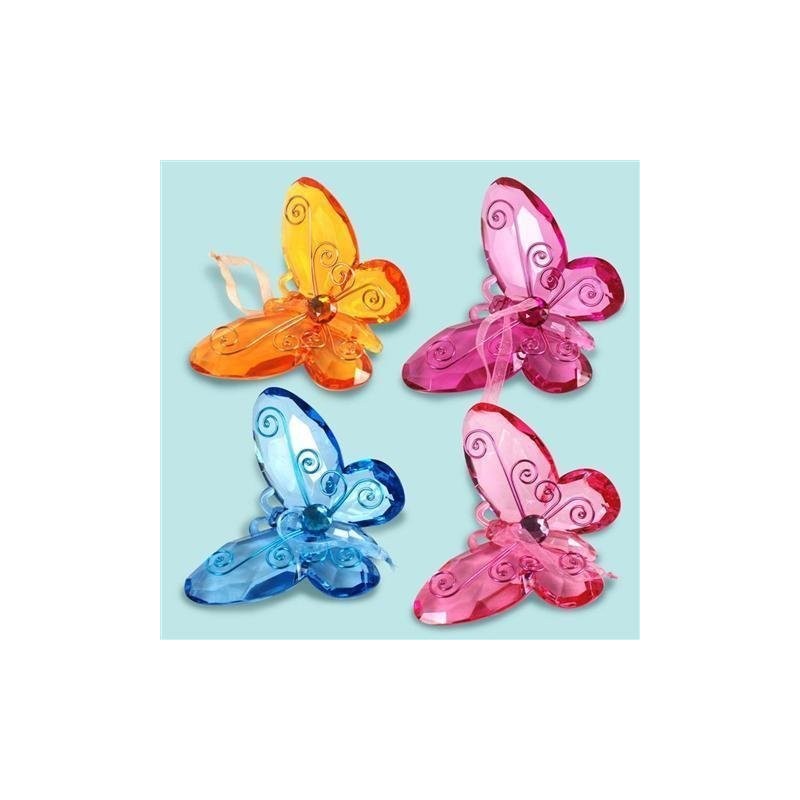Figura Mariposa x4 Colores Colgantes 13 cm