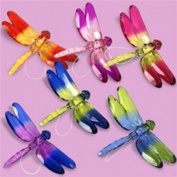 Figura Libelula x6 Colores Colgantes 15 cm