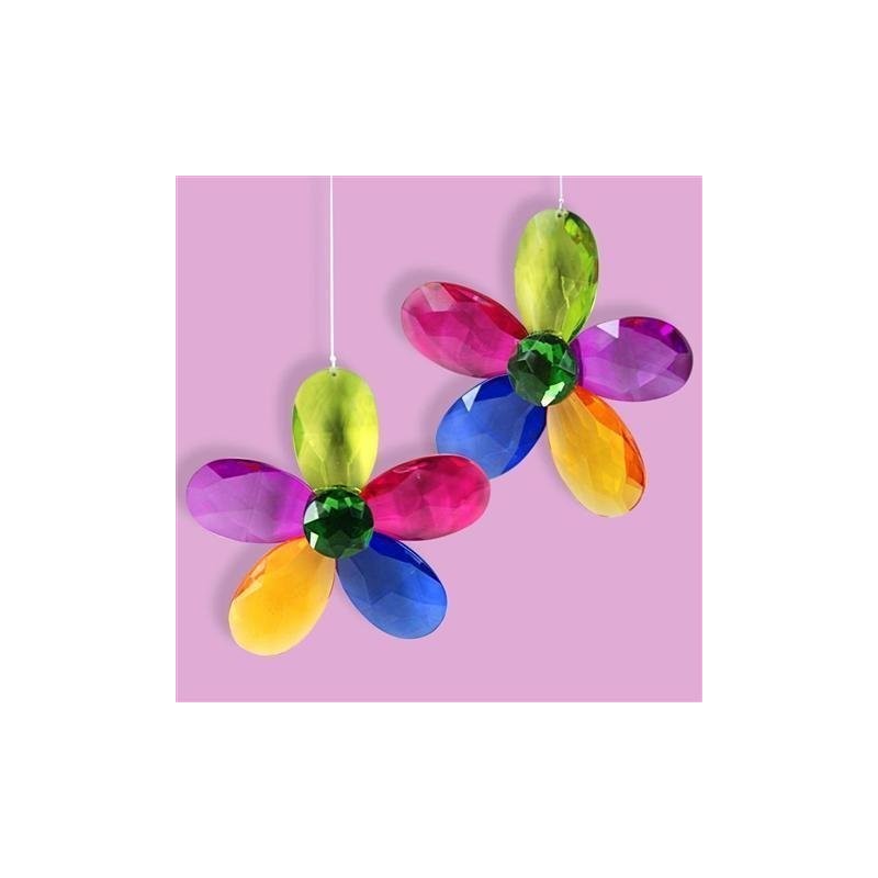 Figura Flor x2 Colores Colgantes 10 cm