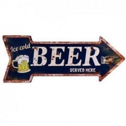 Placa Pared Decorativa Ice Cold Beer 50x19 cm