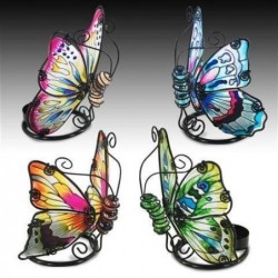 Candelabro x4 T-Lite Mariposa Colores 12 cm