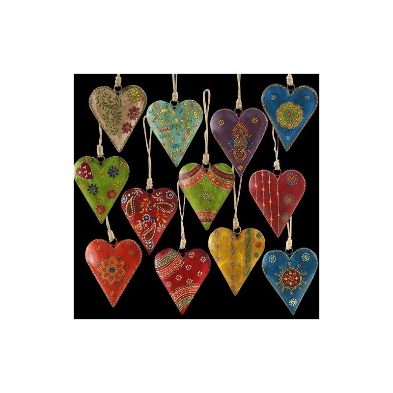 Corazon x12 Colgante de Colores 12 cm
