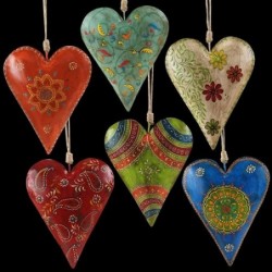 Corazon x6 Colgante de Colores 17 cm