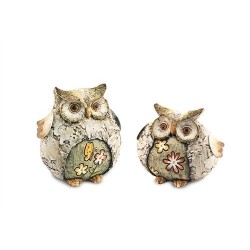 Figura x2 Buhos Gris 10 cm