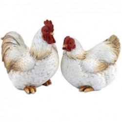 Figura x2 Gallinas Blancas 18 cm