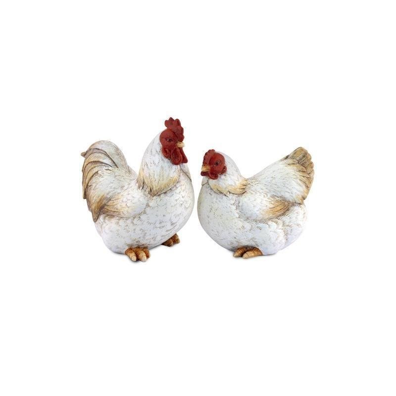 Figura x2 Gallinas Blancas 18 cm