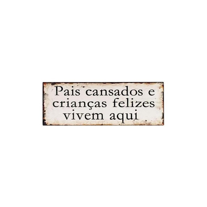 Placa Pared Mensajes Vintage 36x13 cm