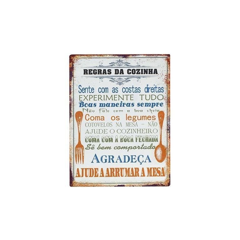 Placa Pared Mensajes Vintage 33x25 cm