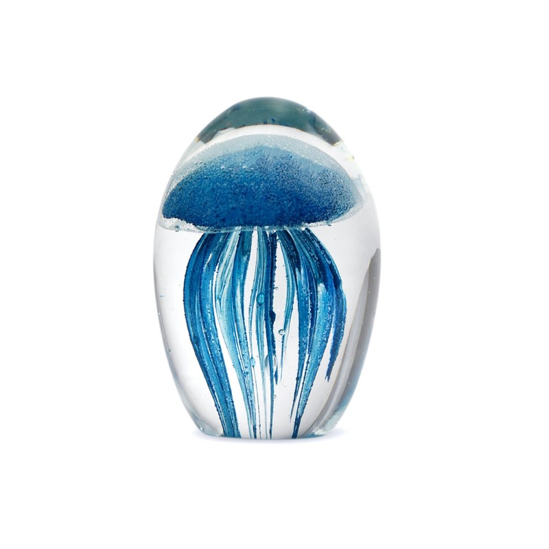 Pisapapeles Cristal Medusa Azul 10 cm