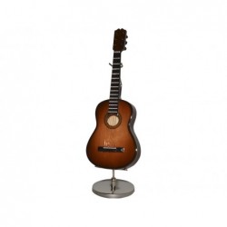 MINIATURA GUITARRA CLASICA MADERA C/STAND H:15CM