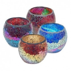 Portavelas T-Light x4 Colores 12 cm