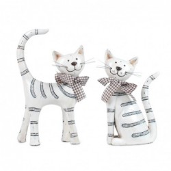 Figura Resina x2 Gatos 18 cm