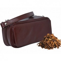 BOLSA TABACO-2 COMBI PIEL MARRON AE36 19X7X9CM