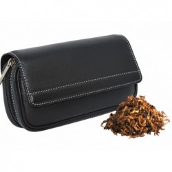 BOLSA TABACO-2 COMBI PIEL NEGRA AE5S 18X6X10CM