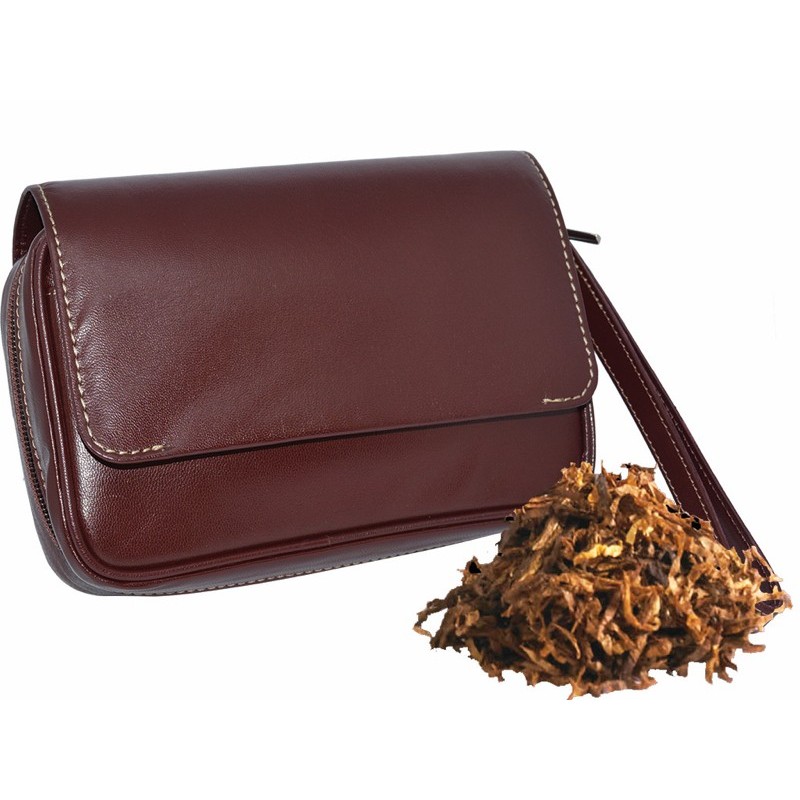 BOLSA TABACO-3 COMBI PIEL MARRON AE63 20X7X14CM