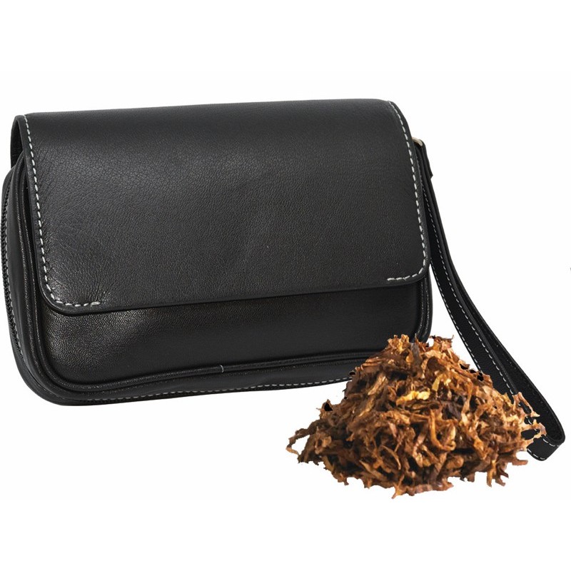 BOLSA TABACO-3 COMBI PIEL NEGRA AE63 20X7X14CM