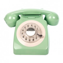 TELEFONO VINTAGE 70s GIRATORIO VERDE 21x16x14cm