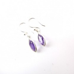Pendientes de Amatista Ojo Facetada Mini - Plata de Ley 925